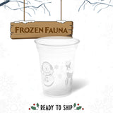 10 oz. Holiday Recyclable Plastic Cup - Frozen Fauna (White) - THE CUP STORE CANADA