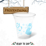12 oz. Holiday Recyclable Plastic Cup - Frozen Fauna (Light Blue) - THE CUP STORE CANADA