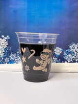 12 oz. Holiday Recyclable Plastic Cup - Gingerbread Bash (Beige) - THE CUP STORE CANADA