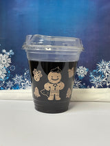 12 oz. Holiday Recyclable Plastic Cup - Gingerbread Bash (Beige) - THE CUP STORE CANADA