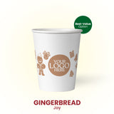 12 oz. Gingerbread Joy Paper - Custom Printed Recyclable Paper Cup - THE CUP STORE CANADA