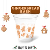12 oz. Holiday Recyclable Plastic Cup - Gingerbread Bash (Beige) - THE CUP STORE CANADA