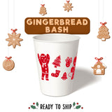 12 oz. Holiday Recyclable Paper Cup - Gingerbread Bash (Red) - THE CUP STORE CANADA