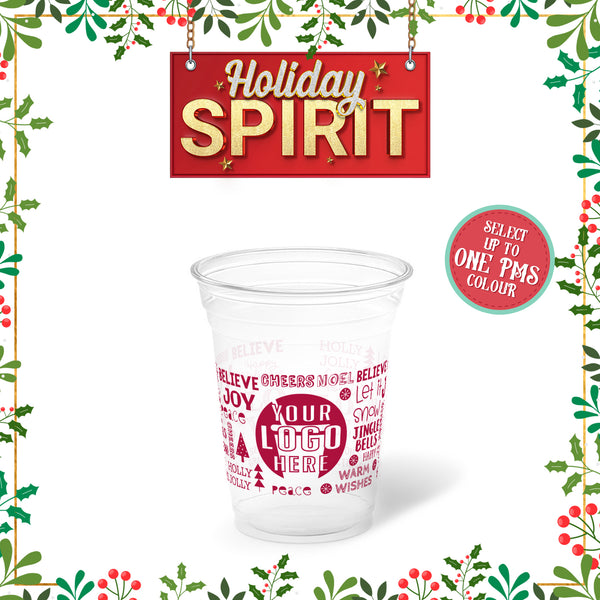 10 oz. Holiday Recyclable Plastic Cup – Custom Holiday Spirit