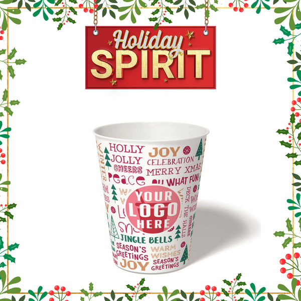 12 oz. Holiday Recyclable Paper Cup – Custom Holiday Spirit - THE CUP STORE CANADA