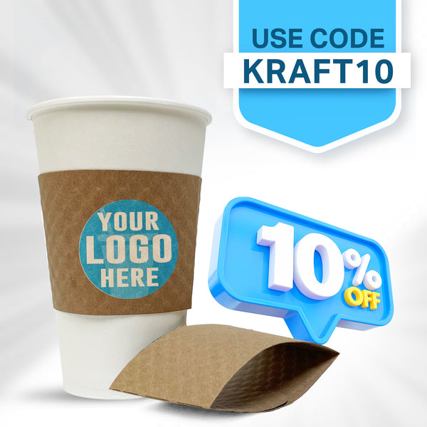 Custom Printed Kraft Brown Coffee Sleeve - THE CUP STORE CANADA