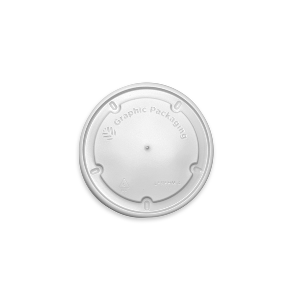 Flat Vented Lid For 4 oz. Recyclable Paper Food Container - LFRFHM-4 - THE CUP STORE CANADA