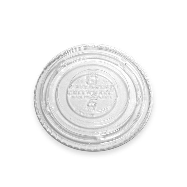 No Hole Flat Straw Lid For 12/20 oz. Compostable Plastic Cup - LGC12/20F - THE CUP STORE CANADA