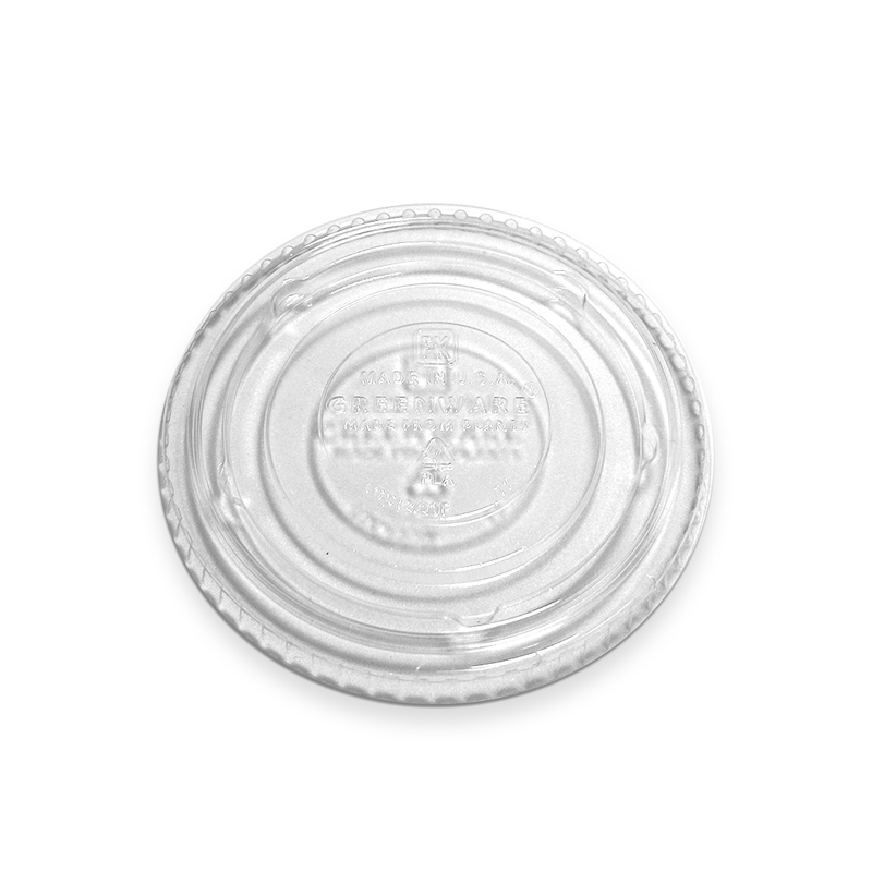 No Hole Flat Straw Lid For 12/20 oz. Compostable Plastic Cup - LGC12/20F - THE CUP STORE CANADA