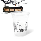 16 oz. Holiday Recyclable Plastic Cup - More Boos Please (Black)