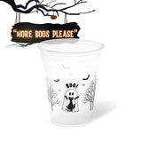 16 oz. Holiday Recyclable Plastic Cup - More Boos Please (Black)