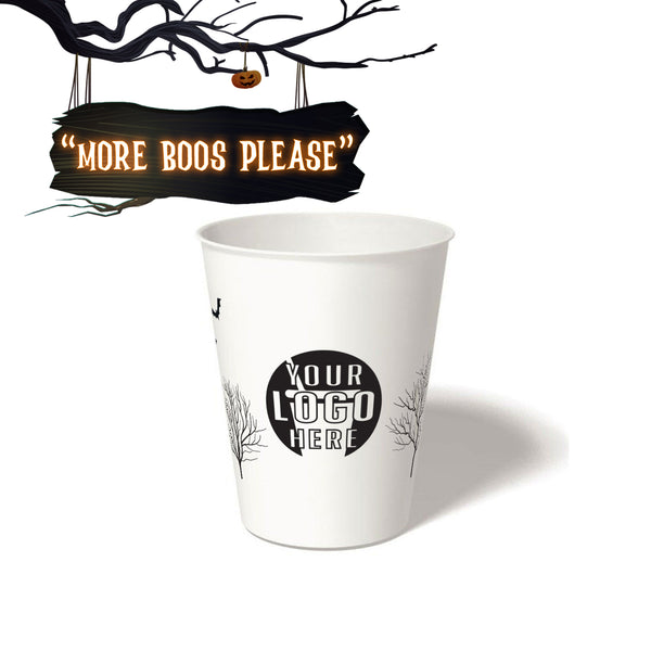 8 oz. Holiday Recyclable Paper Cup - More Boos Please (Black)