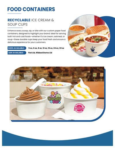 Paper Food Container Cups Brochure (PDF)