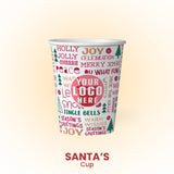 12 oz. Santas's Cup - Premium Multicolor Custom Printed Recyclable Paper Cup - THE CUP STORE CANADA