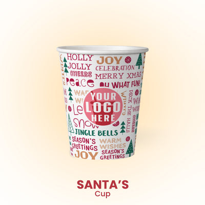 12 oz. Santas's Cup - Premium Multicolor Custom Printed Recyclable Paper Cup
