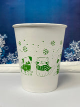 12 oz. Holiday Recyclable Paper Cup - Sip, Sit, & Stay (Green) - THE CUP STORE CANADA