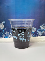 12 oz. Holiday Recyclable Plastic Cup - Sip, Sit, & Stay (Light Blue) - THE CUP STORE CANADA
