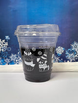 12 oz. Holiday Recyclable Plastic Cup - Sip, Sit, & Stay (White) - THE CUP STORE CANADA