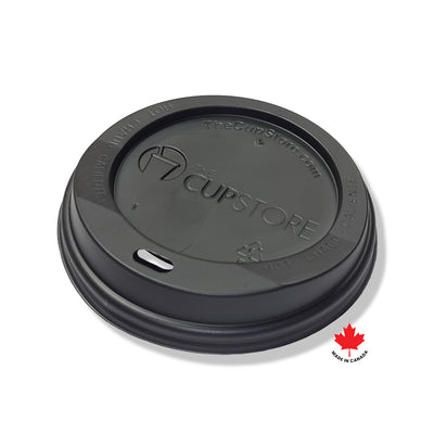 Black Dome Lid For 10/12/16/20 oz. Recyclable And Compostable Single Wall Paper Cup