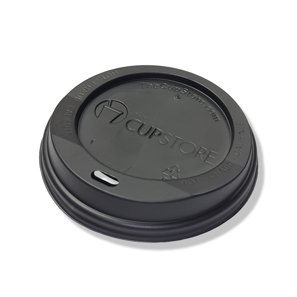 Black Dome Lid For 10/12/16/20 oz. Recyclable And Compostable Single Wall Paper Cup