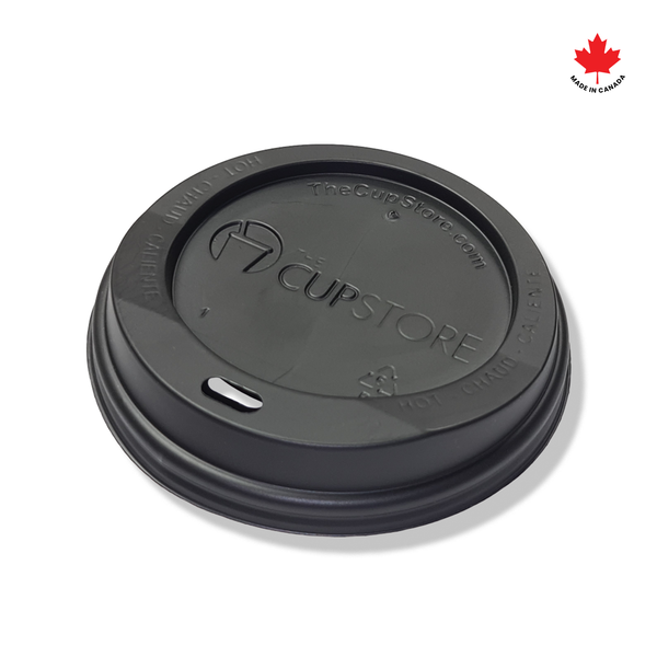 Black Dome Lid For 10/12/16/20 oz. Recyclable And Compostable Single Wall Paper Cup