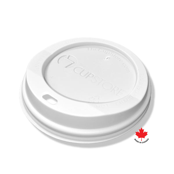 White Dome Lid For 10/12/16/20 oz. Recyclable And Compostable Single Wall Paper Cup