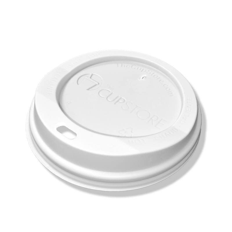 White Dome Lid For 10/12/16/20 oz. Recyclable And Compostable Single Wall Paper Cup