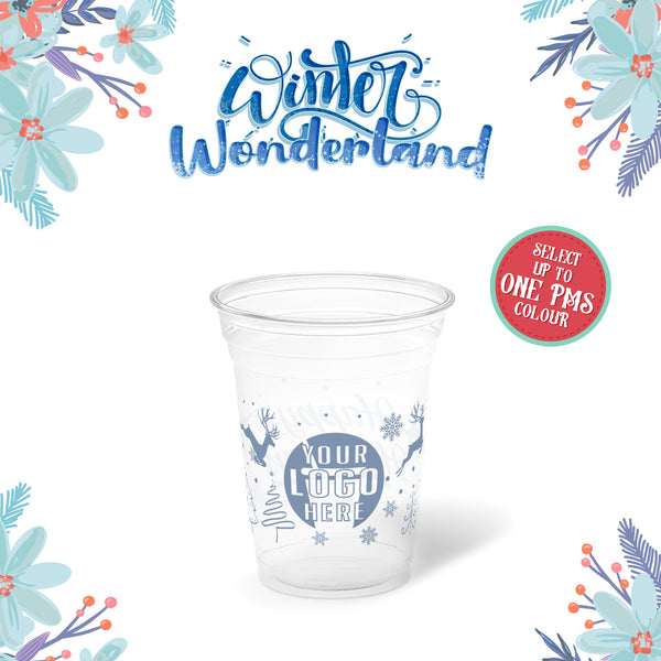 10 oz. Holiday Recyclable Plastic Cup – Custom Winter Wonderland