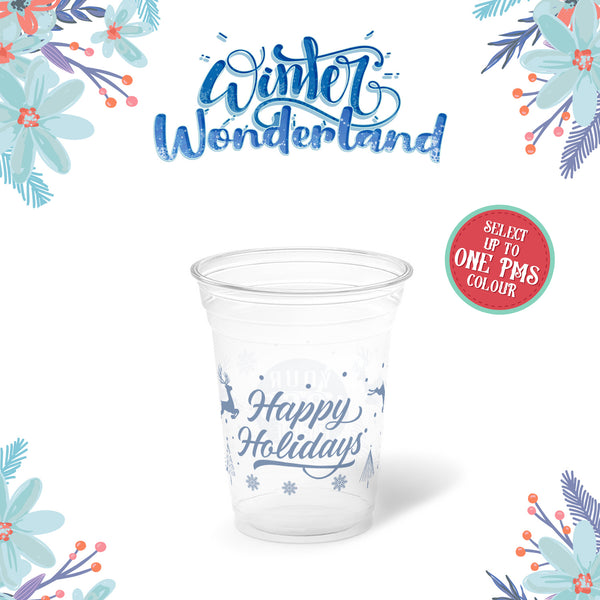 10 oz. Holiday Recyclable Plastic Cup – Custom Winter Wonderland