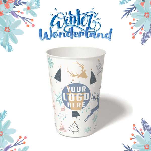 16 oz. Holiday Recyclable Paper Cup – Custom Winter Wonderland - THE CUP STORE CANADA