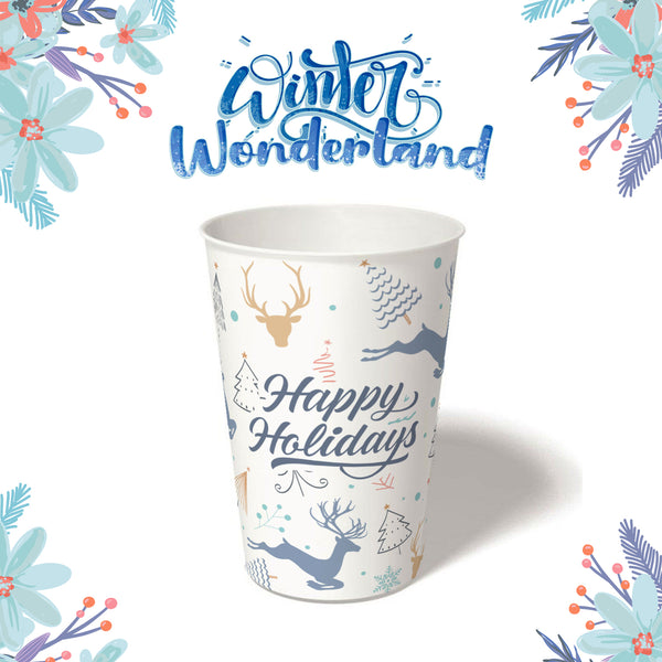 16 oz. Holiday Recyclable Paper Cup – Custom Winter Wonderland - THE CUP STORE CANADA