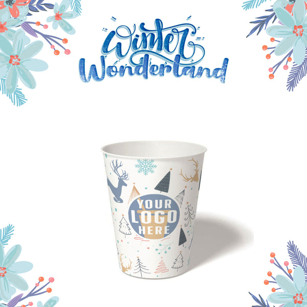 8 oz. Holiday Recyclable Paper Cup – Custom Winter Wonderland - THE CUP STORE CANADA