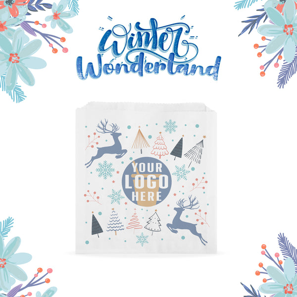 Holiday Regular Paper Sandwich Bag – Custom Winter Wonderland - THE CUP STORE CANADA
