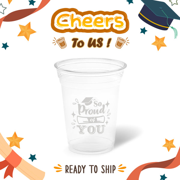 10 oz. Graduation Recyclable Plastic Cup – Cheers to us (White) - THE CUP STORE CANADA