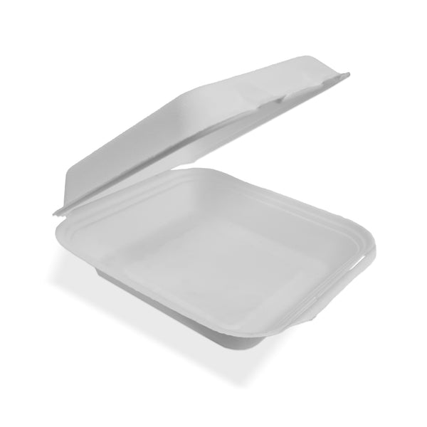 8" Paper Hinged Food Container