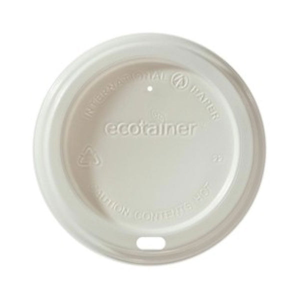Compostable White Dome Lid For 10/12/16/20 oz. Compostable Single Wall Paper Cup