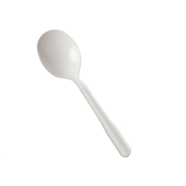 White Plastic Soupspoon - THE CUP STORE
